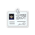 Licensed Idiot Sticker waterproof vinyl decal for laptop, bike, car & bottle