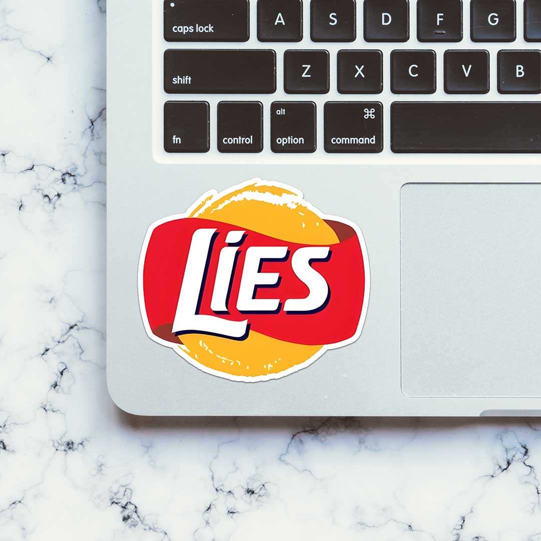 Lies Sticker waterproof vinyl decal for laptop, bike, car & bottle