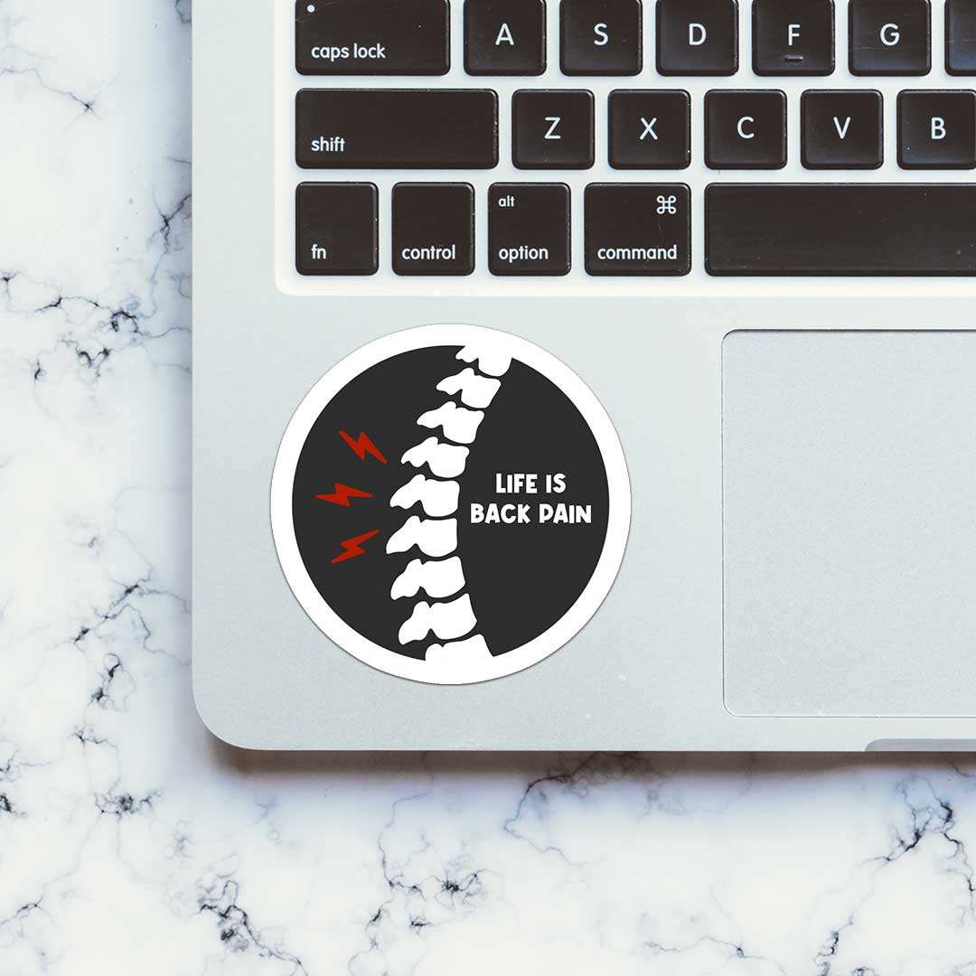 Life Is Back Pain Sticker waterproof vinyl decal for laptop, bike, car & bottle
