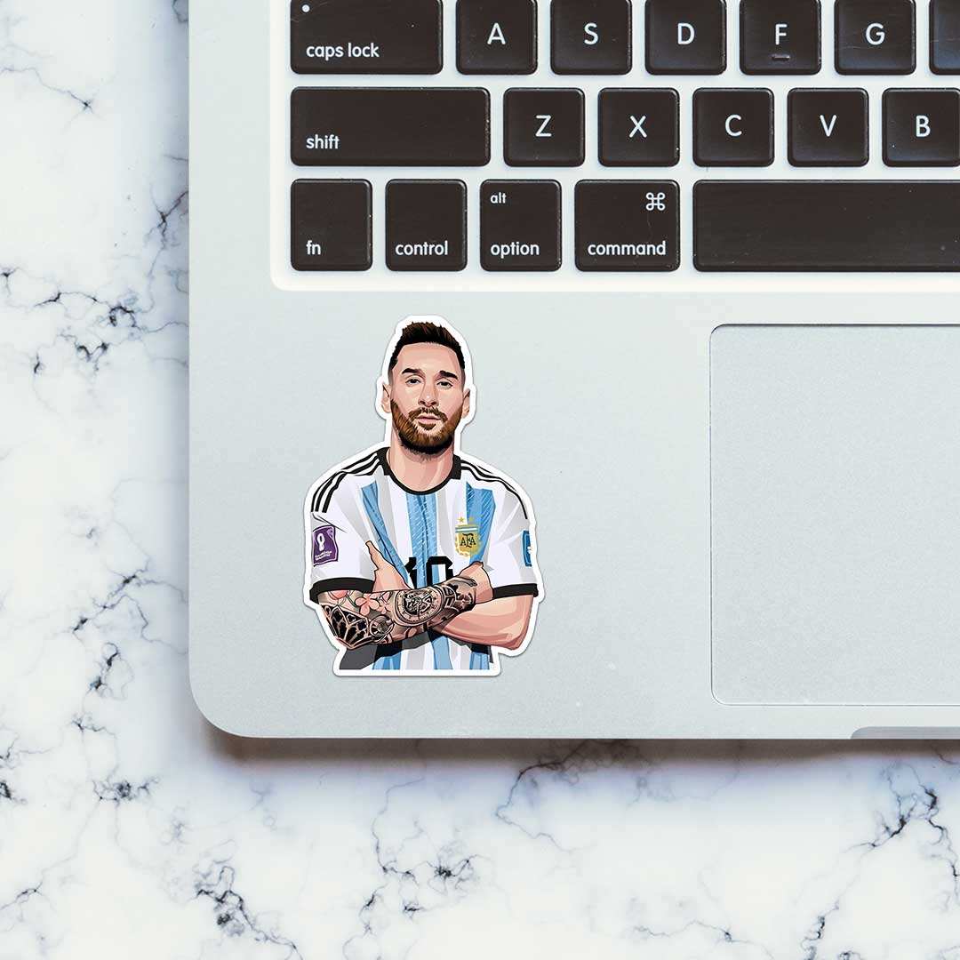 Lionel Messi Argentina Sticker waterproof vinyl decal for laptop, bike, car & bottle