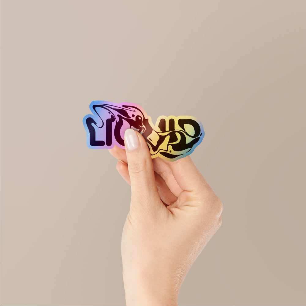 Liquid Holographic Stickers waterproof vinyl decal for laptop, bike, car & bottle