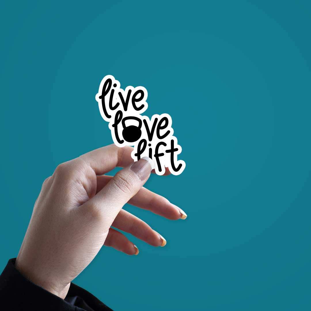 Live Love Lift Sticker waterproof vinyl decal for laptop, bike, car & bottle