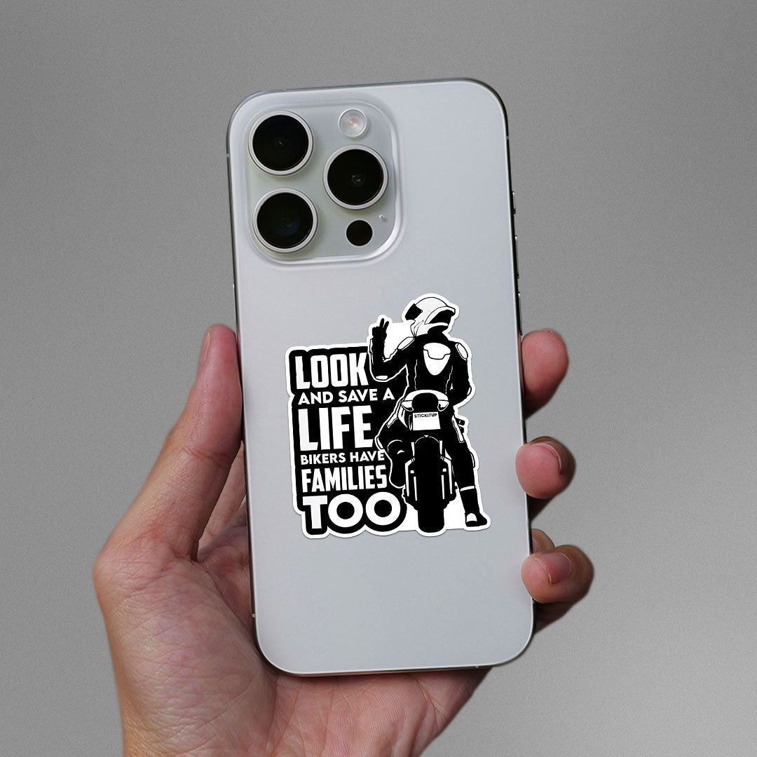Look And Save A Life Sticker waterproof vinyl decal for laptop, bike, car & bottle
