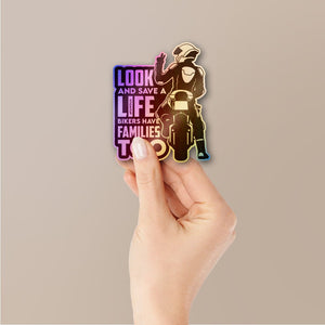 Look And Save Sticker Holographic Stickers waterproof vinyl decal for laptop, bike, car & bottle