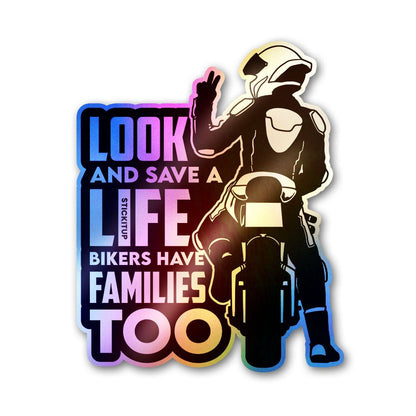 Look And Save Sticker Holographic Stickers waterproof vinyl decal for laptop, bike, car & bottle