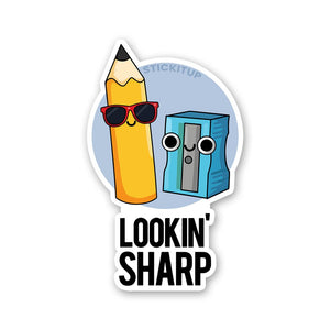Lookin' Sharp Sticker waterproof vinyl decal for laptop, bike, car & bottle