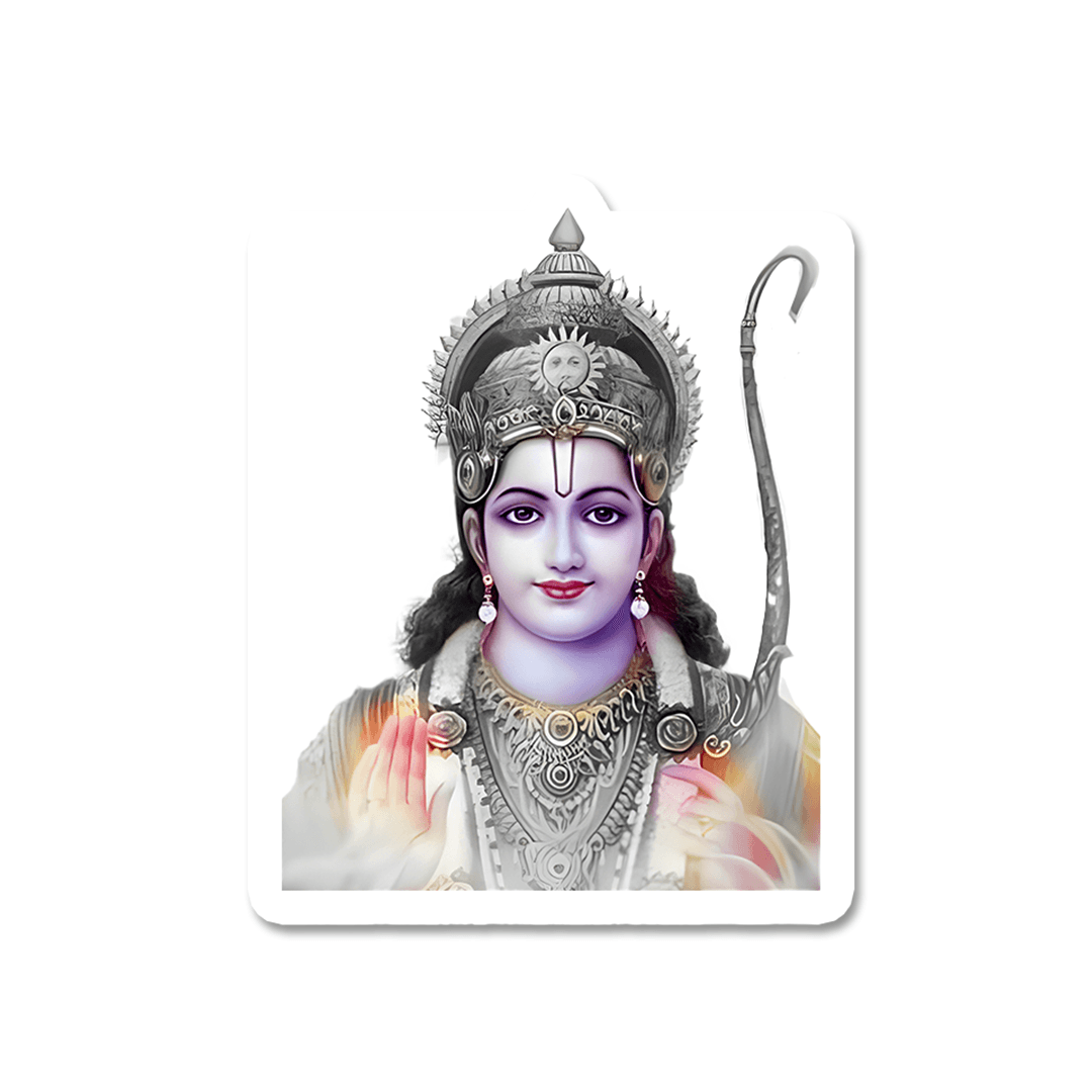 Lord Shri Ram Sticker waterproof vinyl decal for laptop, bike, car & bottle