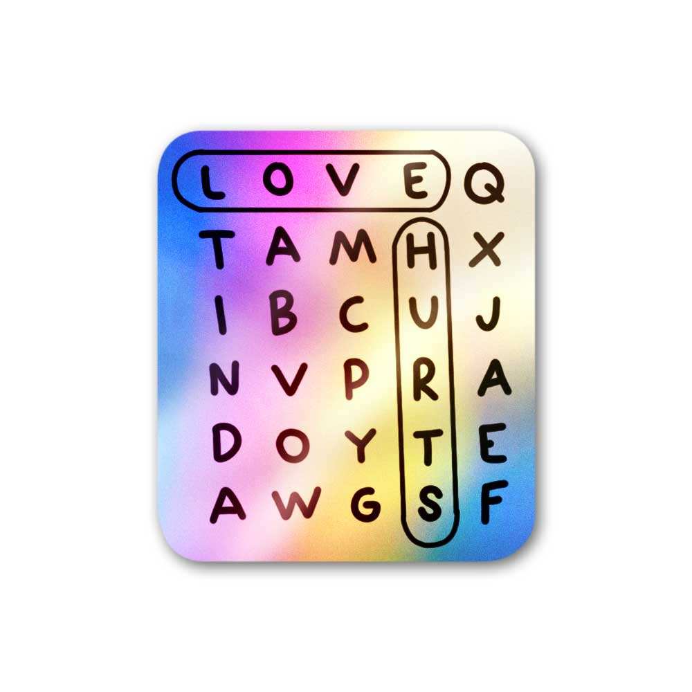 Love Hurts Holographic Sticker - Holographic stickers | STICK IT UP