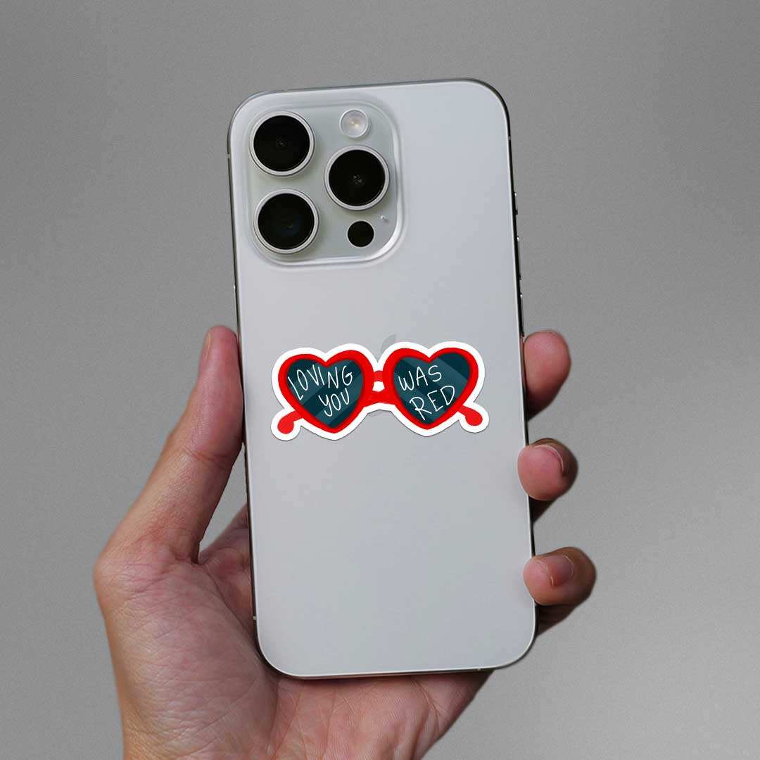 Loving You Was Red Sticker waterproof vinyl decal for laptop, bike, car & bottle