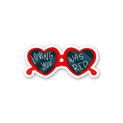 Loving You Was Red Sticker waterproof vinyl decal for laptop, bike, car & bottle