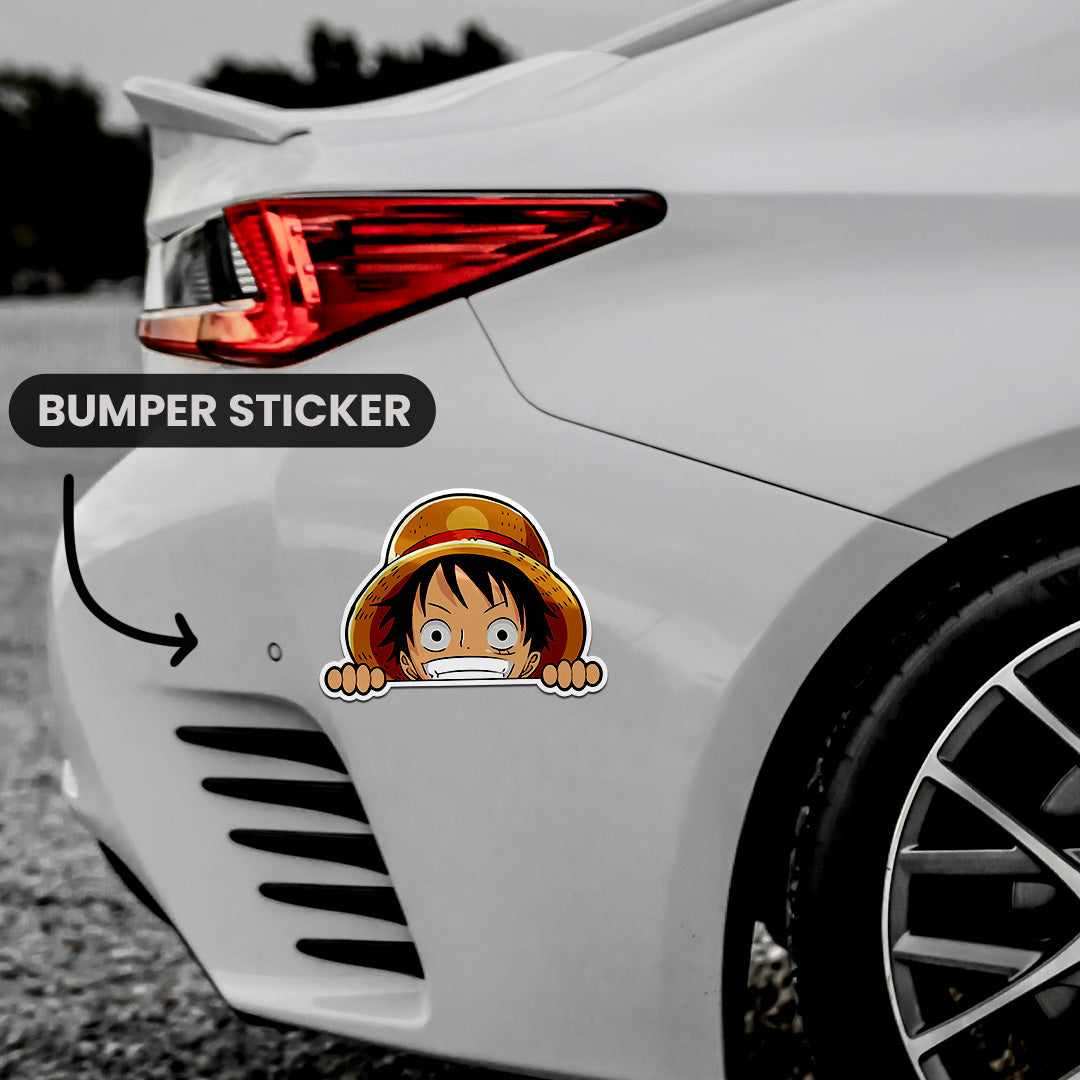 Luffy Bumper Sticker waterproof vinyl decal for laptop, bike, car & bottle