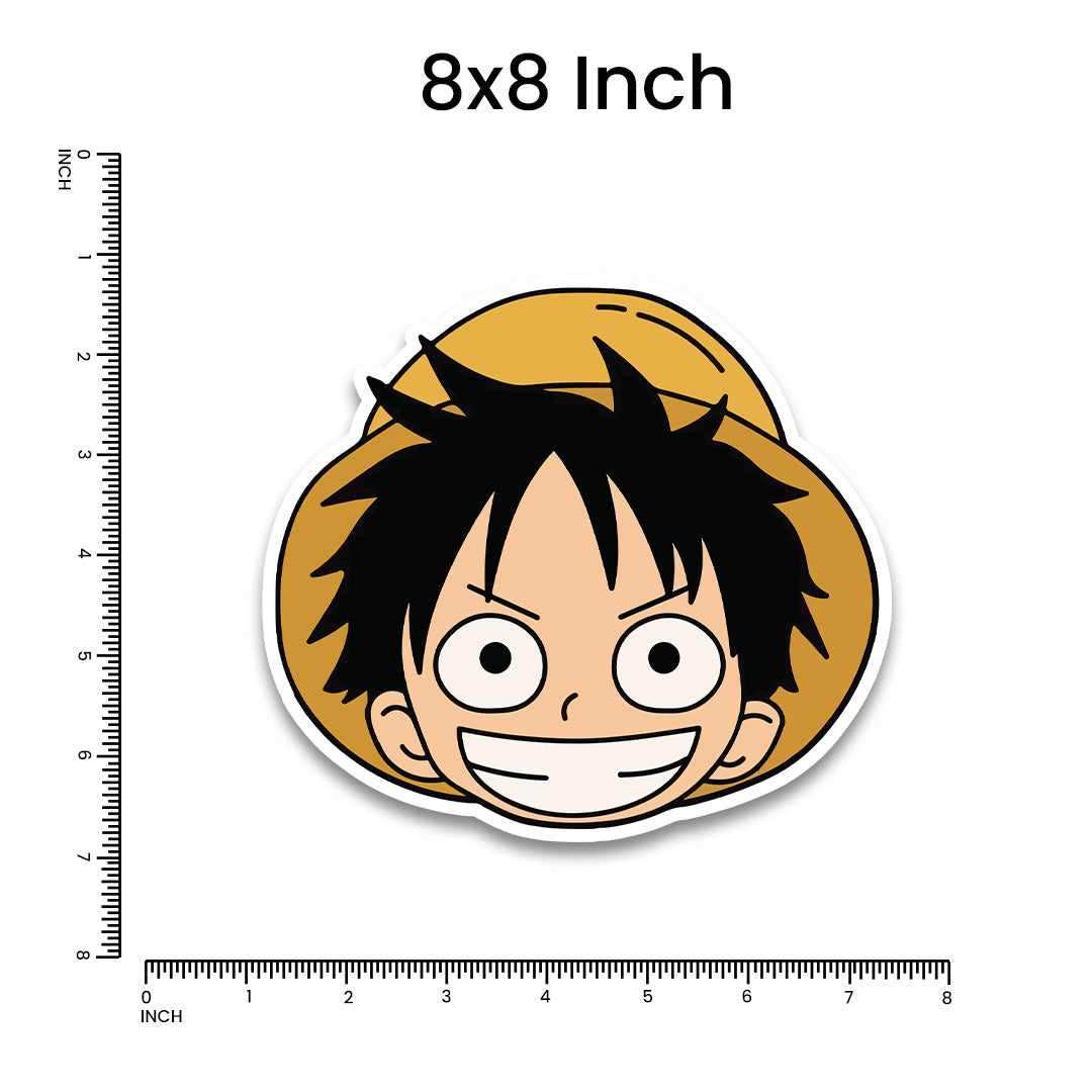 Luffy Face Bumper Sticker waterproof vinyl decal for laptop, bike, car & bottle