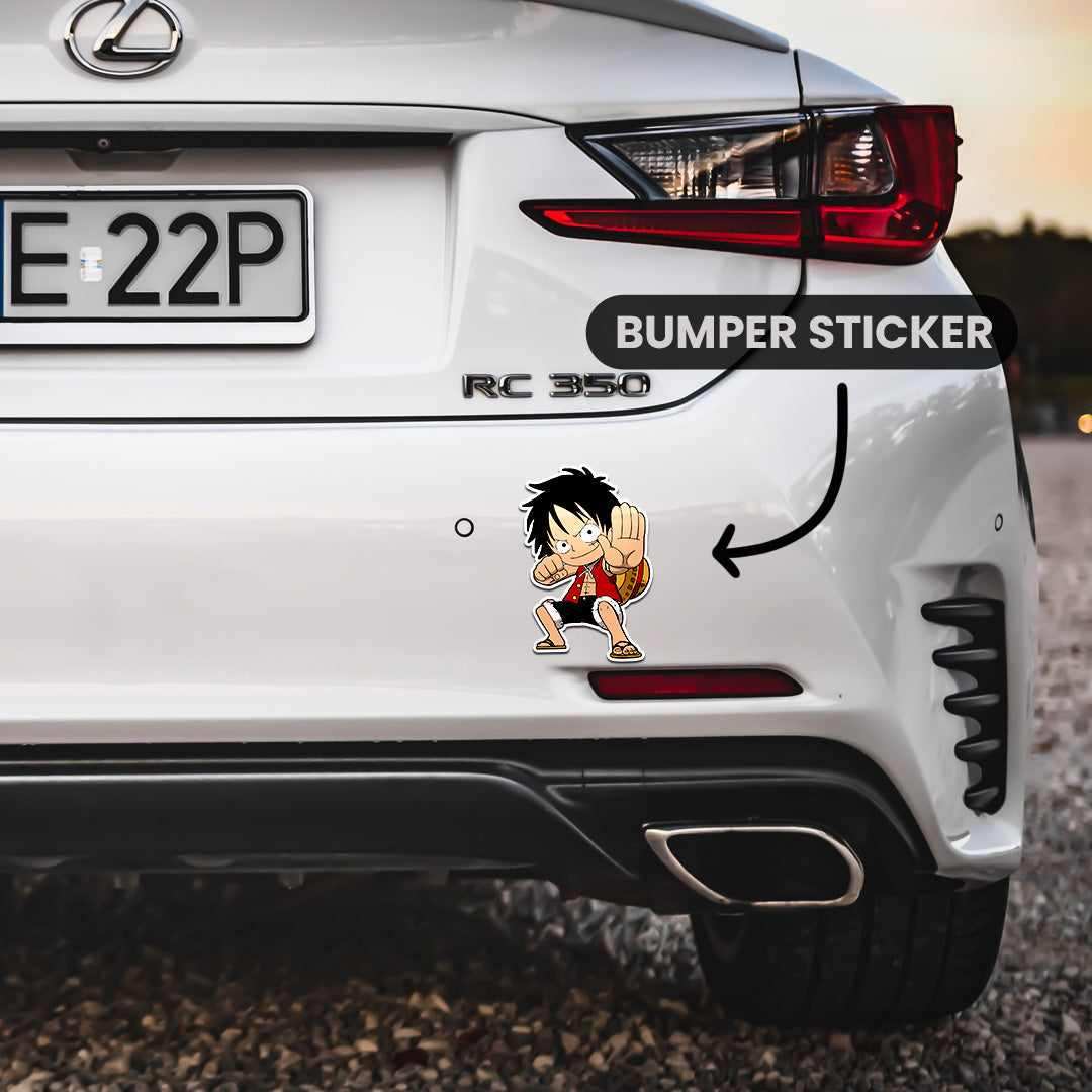 Luffy Punch Bumper Sticker waterproof vinyl decal for laptop, bike, car & bottle