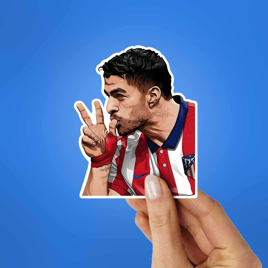Luis Suarez Sticker waterproof vinyl decal for laptop, bike, car & bottle