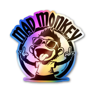 Mad Monkey Holographic Stickers waterproof vinyl decal for laptop, bike, car & bottle