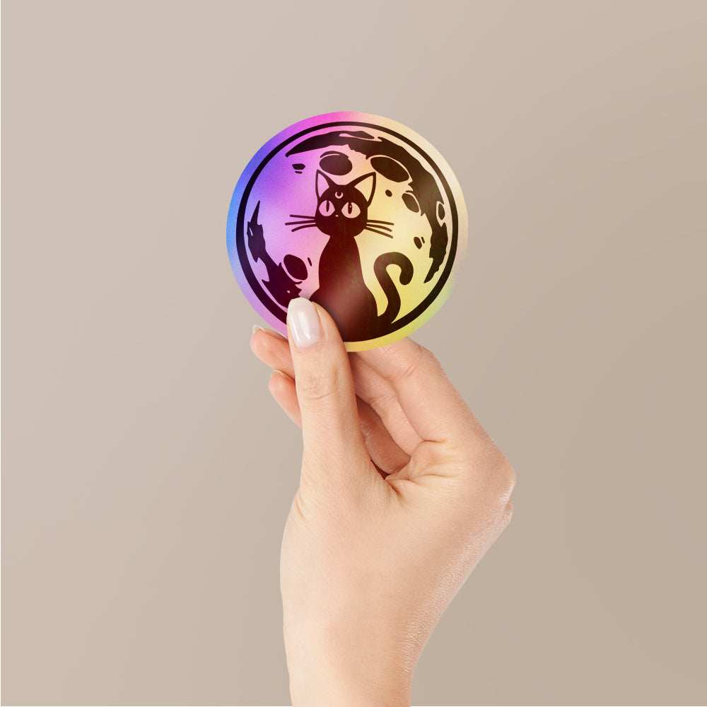 Magical Cat Holographic Stickers waterproof vinyl decal for laptop, bike, car & bottle