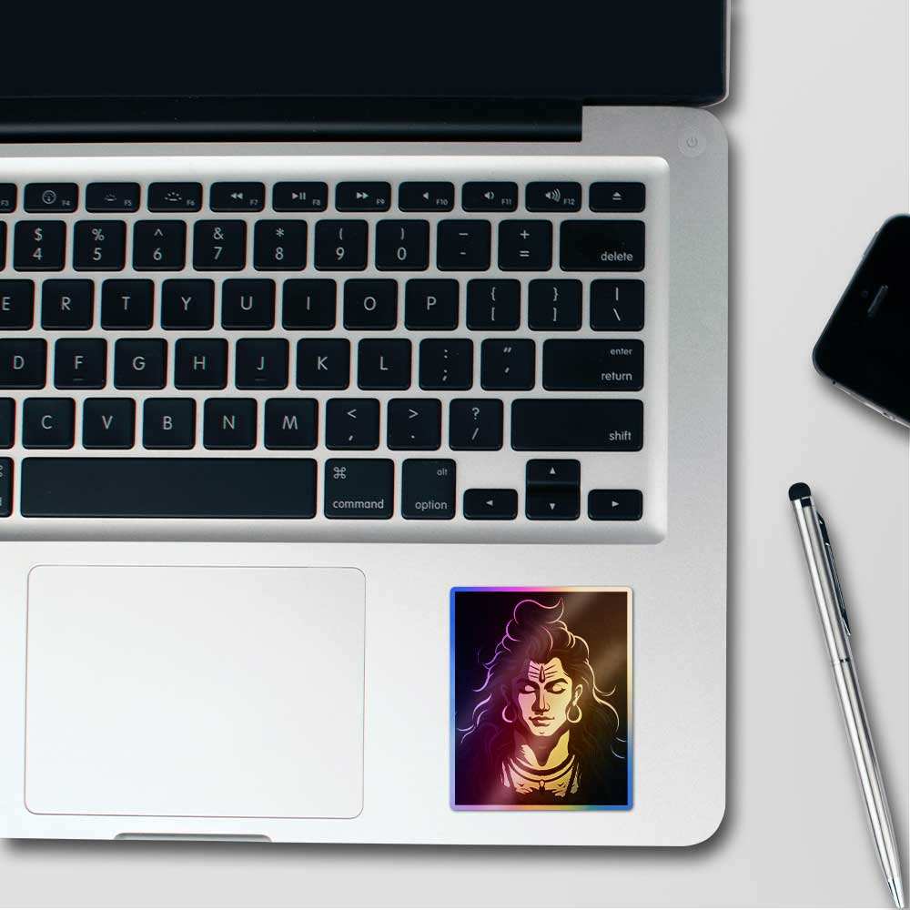 Mahadev Holographic Sticker waterproof vinyl decal for laptop, bike, car & bottle