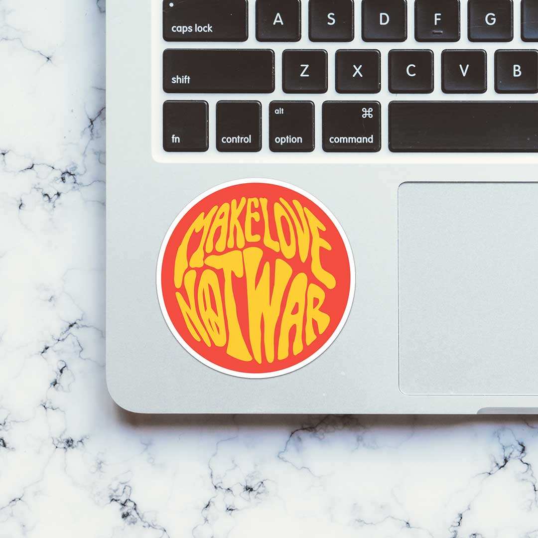 Make Love Not War Sticker waterproof vinyl decal for laptop, bike, car & bottle