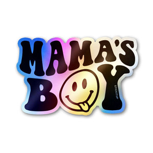 Mamas Boy Sticker Holographic Stickers waterproof vinyl decal for laptop, bike, car & bottle