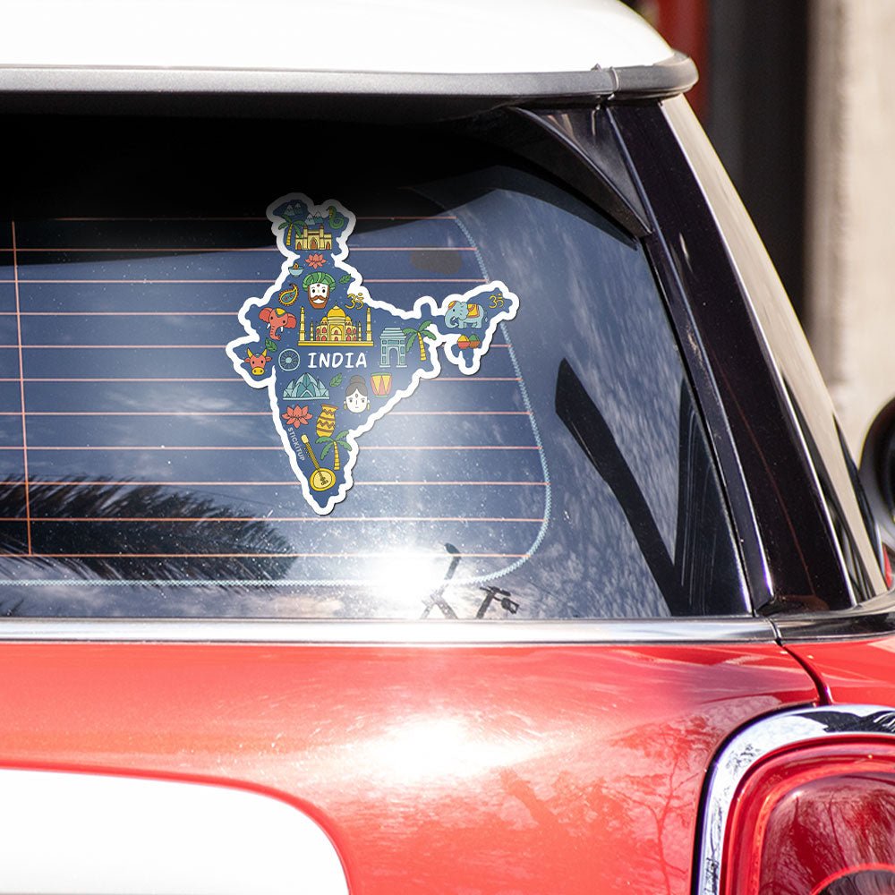 Map of India Bumper Sticker waterproof vinyl decal for laptop, bike, car & bottle
