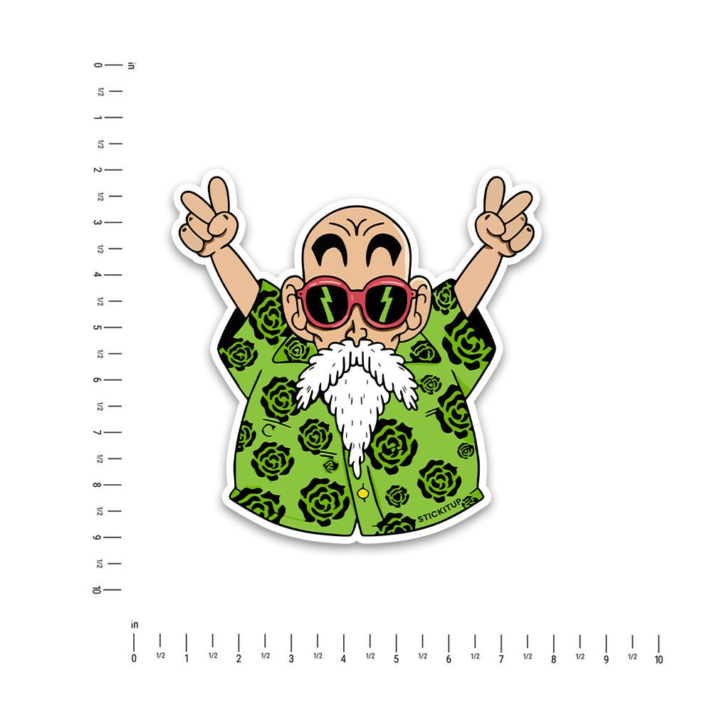 Master Roshi Bumper Sticker waterproof vinyl decal for laptop, bike, car & bottle