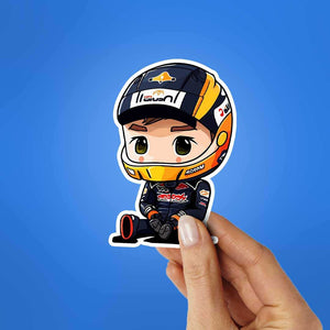 Max Verstappen Chibi Sticker waterproof vinyl decal for laptop, bike, car & bottle