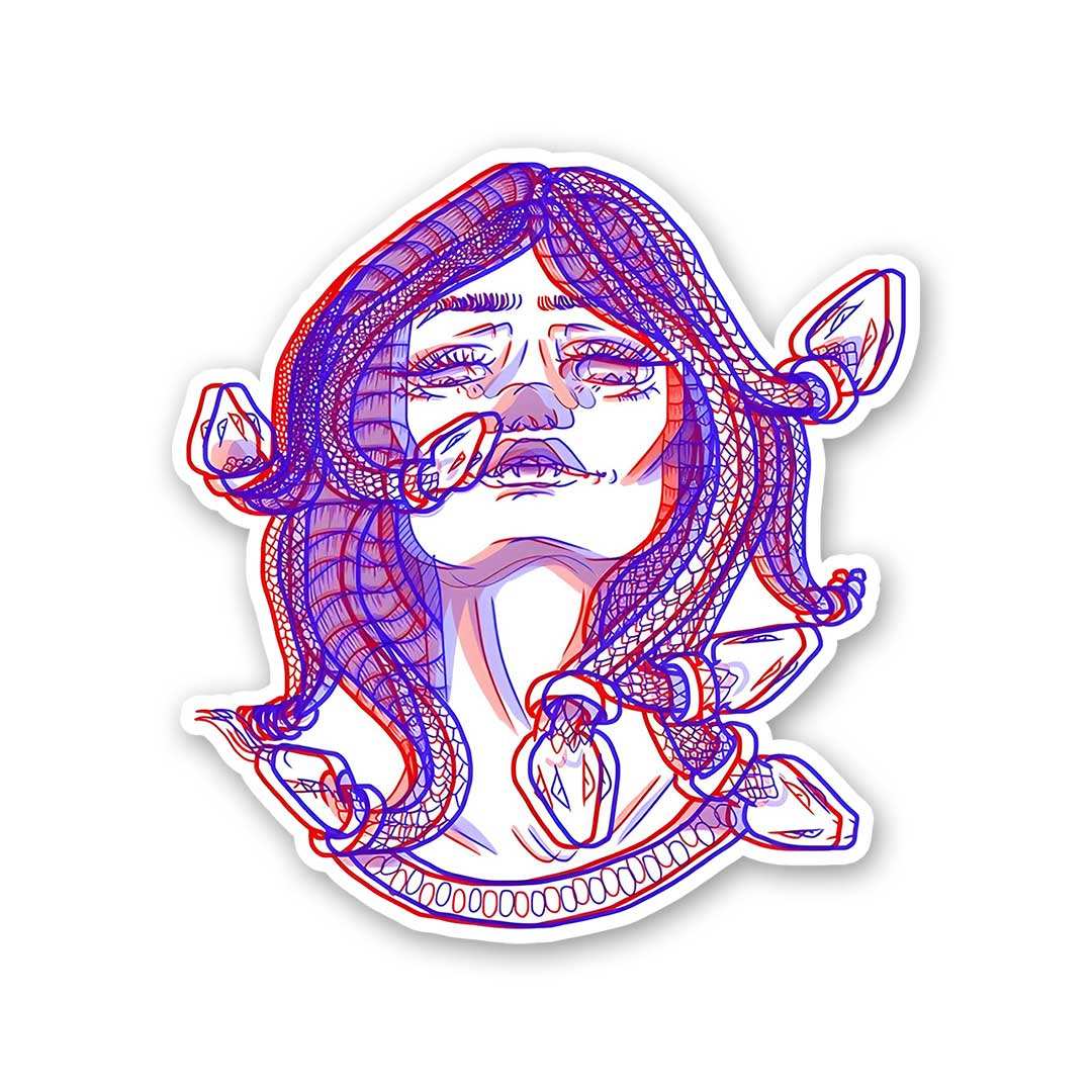 Medusa Sticker waterproof vinyl decal for laptop, bike, car & bottle