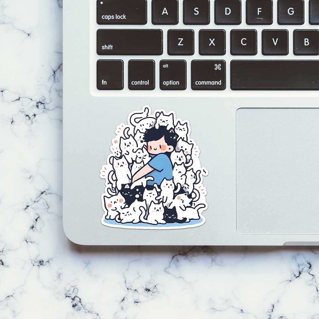 Meow Mountain Sticker waterproof vinyl decal for laptop, bike, car & bottle