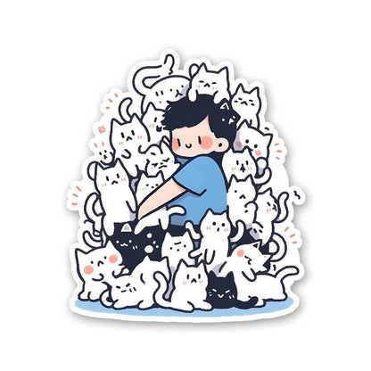 Meow Mountain Sticker waterproof vinyl decal for laptop, bike, car & bottle