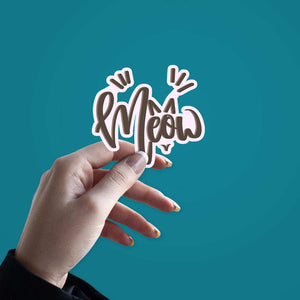 Meow Sticker waterproof vinyl decal for laptop, bike, car & bottle