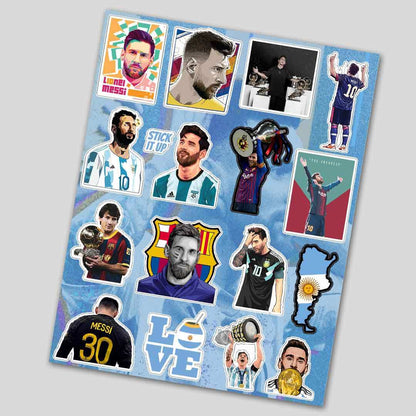 Messi mini sticker sheet waterproof vinyl decal for laptop, bike, car & bottle