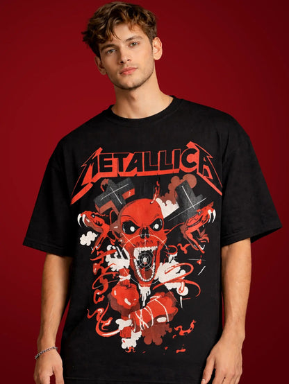METALLICA OVERSIZED T - SHIRT waterproof vinyl decal for laptop, bike, car & bottle