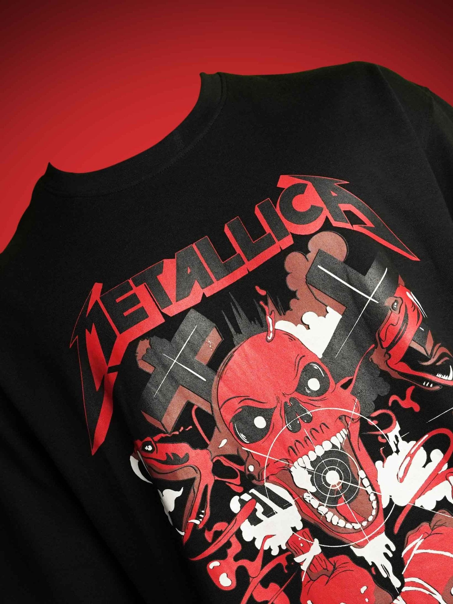 METALLICA OVERSIZED T - SHIRT waterproof vinyl decal for laptop, bike, car & bottle