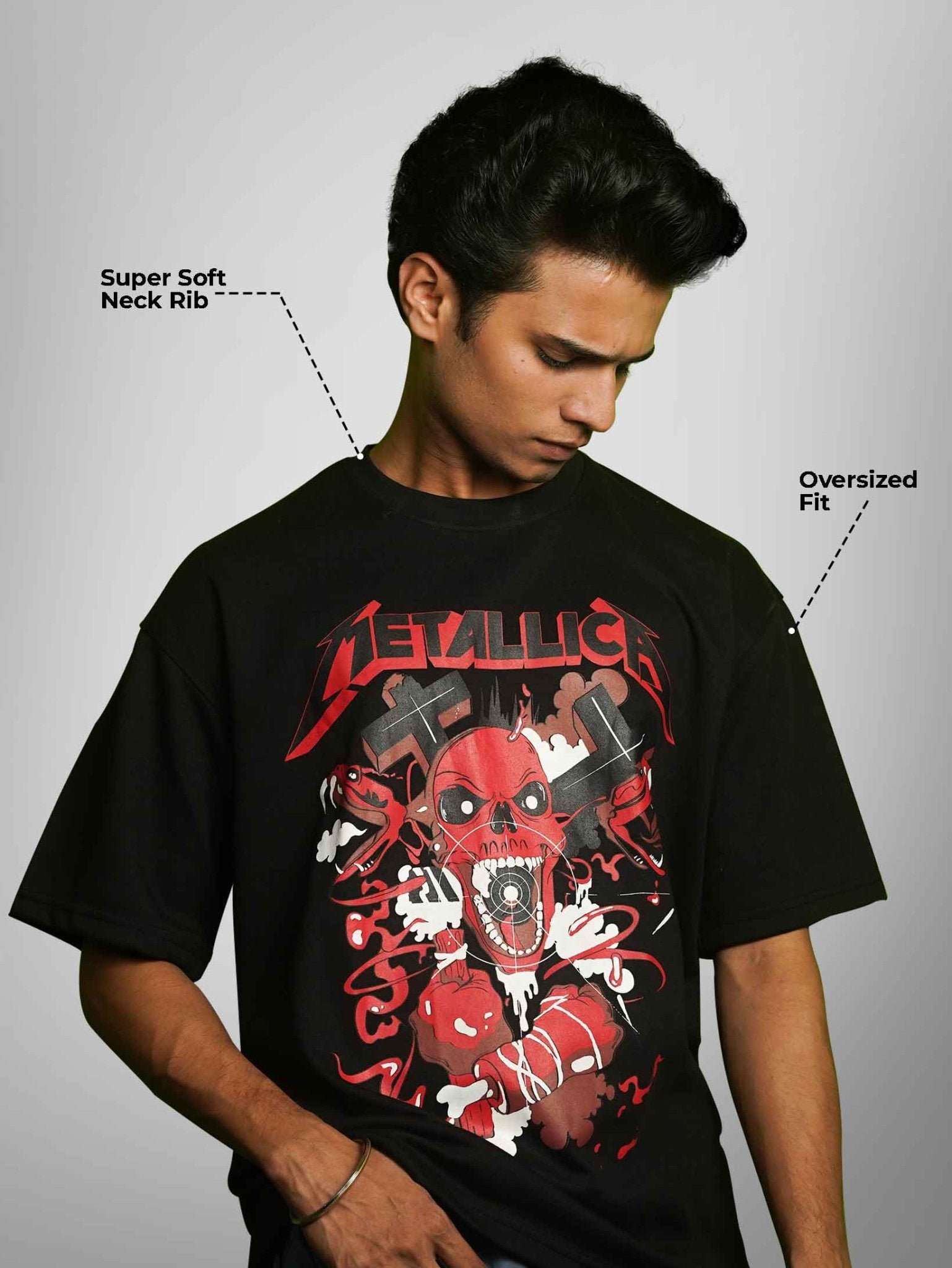 METALLICA OVERSIZED T - SHIRT waterproof vinyl decal for laptop, bike, car & bottle