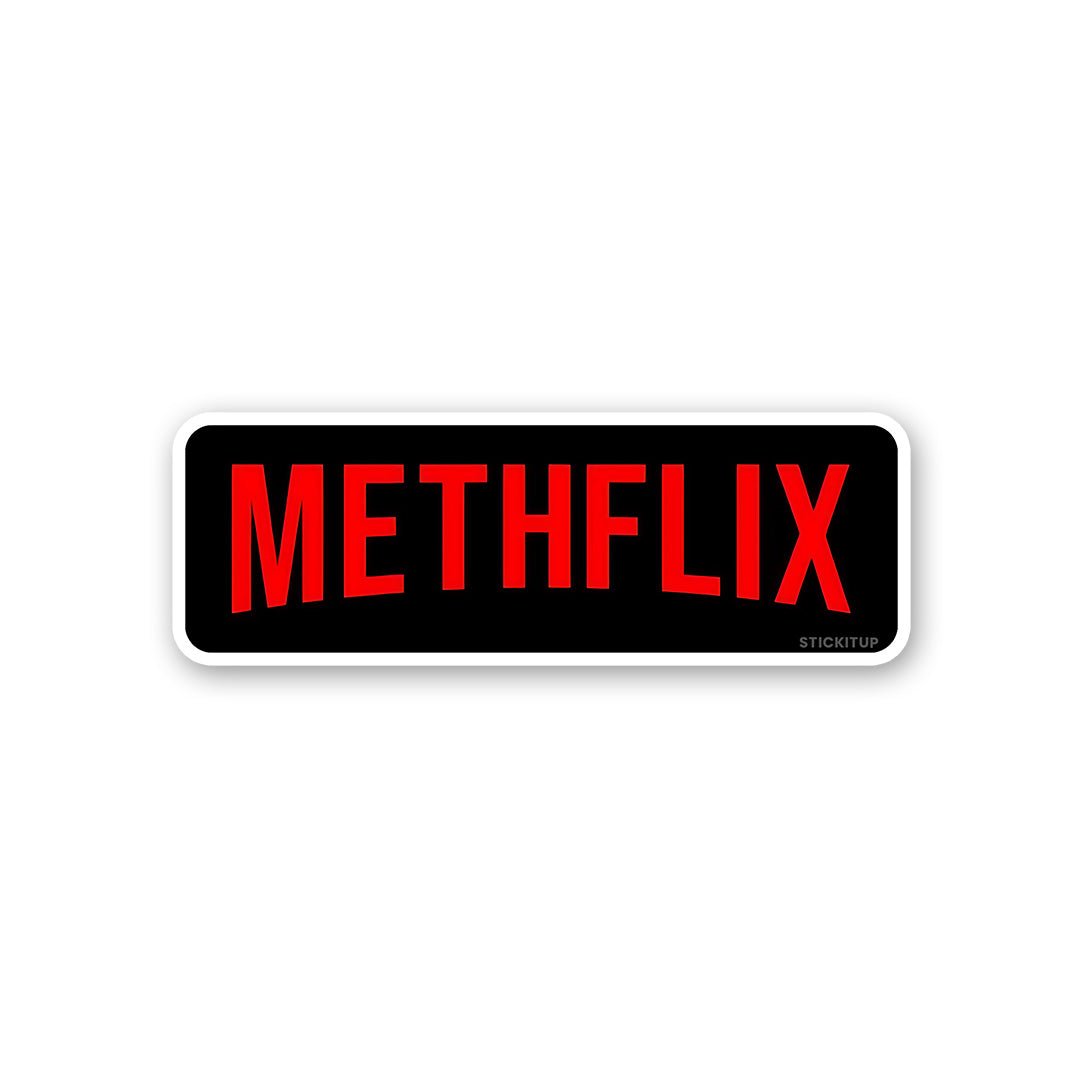 Methflix Sticker waterproof vinyl decal for laptop, bike, car & bottle