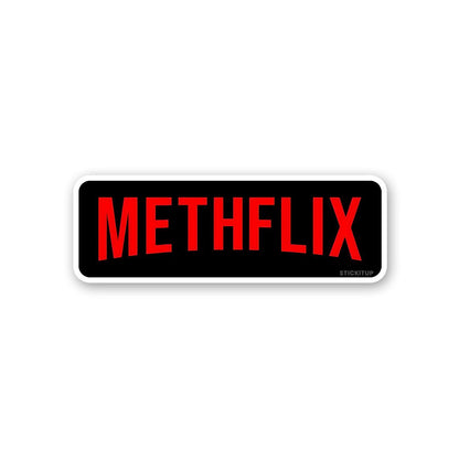 Methflix Sticker waterproof vinyl decal for laptop, bike, car & bottle