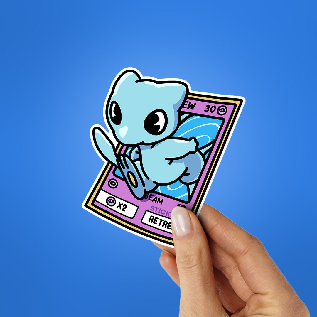 Mew Card Sticker waterproof vinyl decal for laptop, bike, car & bottle