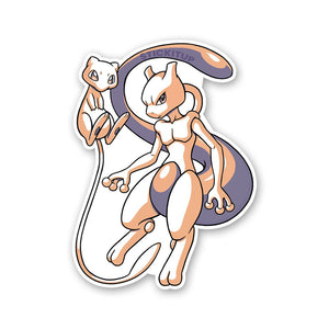 Mewtwo Sticker waterproof vinyl decal for laptop, bike, car & bottle