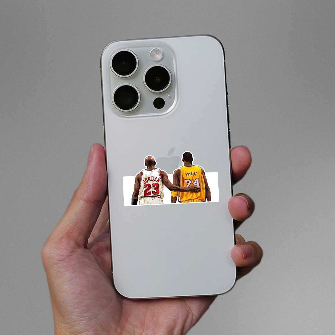 Michael Jordan & Kobe Bryant Sticker waterproof vinyl decal for laptop, bike, car & bottle