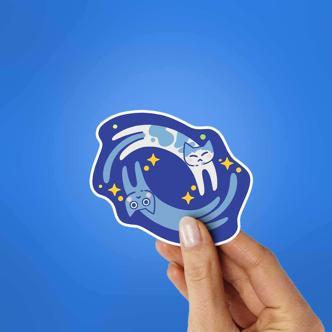 Milky Way Meow Sticker waterproof vinyl decal for laptop, bike, car & bottle