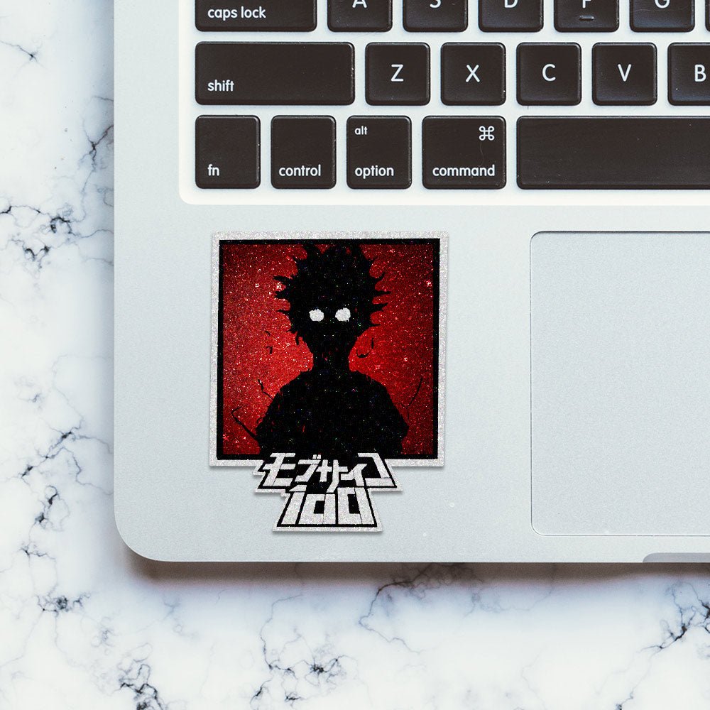 Mob Psycho Glitter Sticker waterproof vinyl decal for laptop, bike, car & bottle