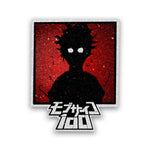Mob Psycho Glitter Sticker waterproof vinyl decal for laptop, bike, car & bottle