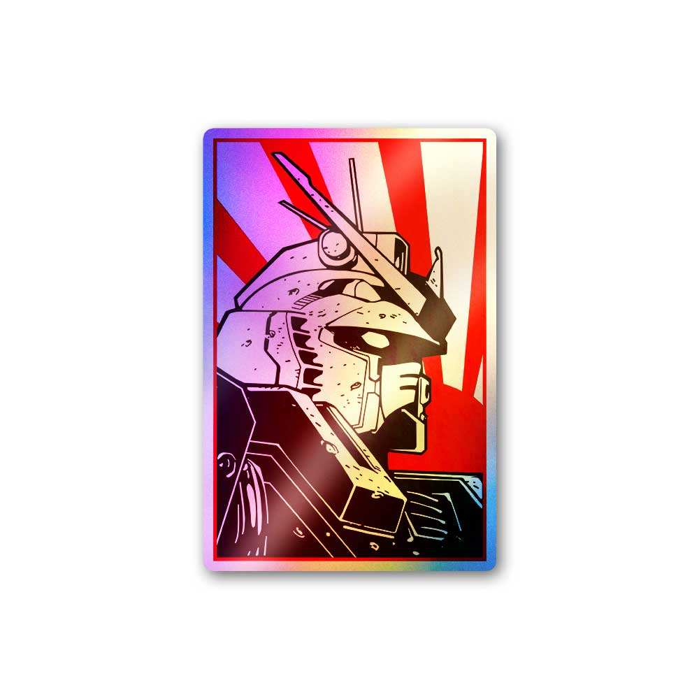 Mobile Suit Rx 78 Holographic Sticker waterproof vinyl decal for laptop, bike, car & bottle