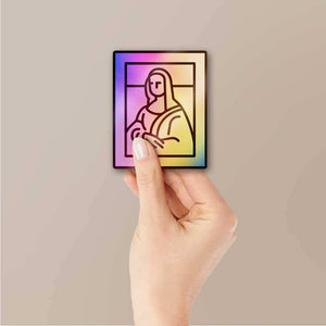 Mona Lisa Holographic Sticker waterproof vinyl decal for laptop, bike, car & bottle