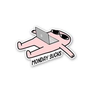 Monday Sucks Sticker waterproof vinyl decal for laptop, bike, car & bottle