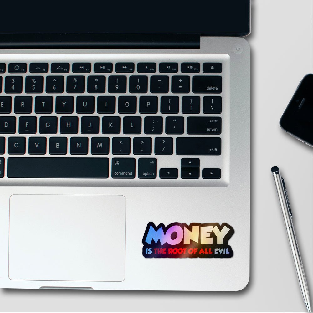 Money Root of Evil Holographic Stickers - Holographic stickers | STICK IT UP