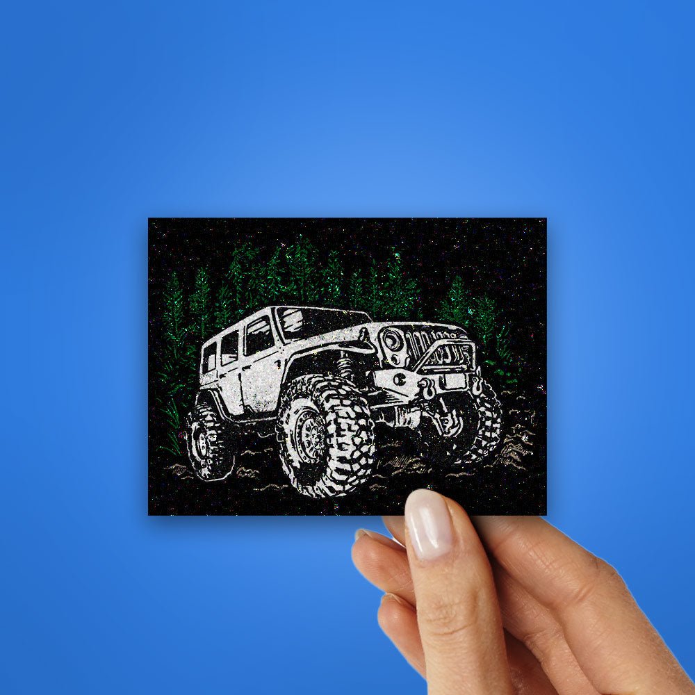 Monster Jeep Glitter Sticker waterproof vinyl decal for laptop, bike, car & bottle