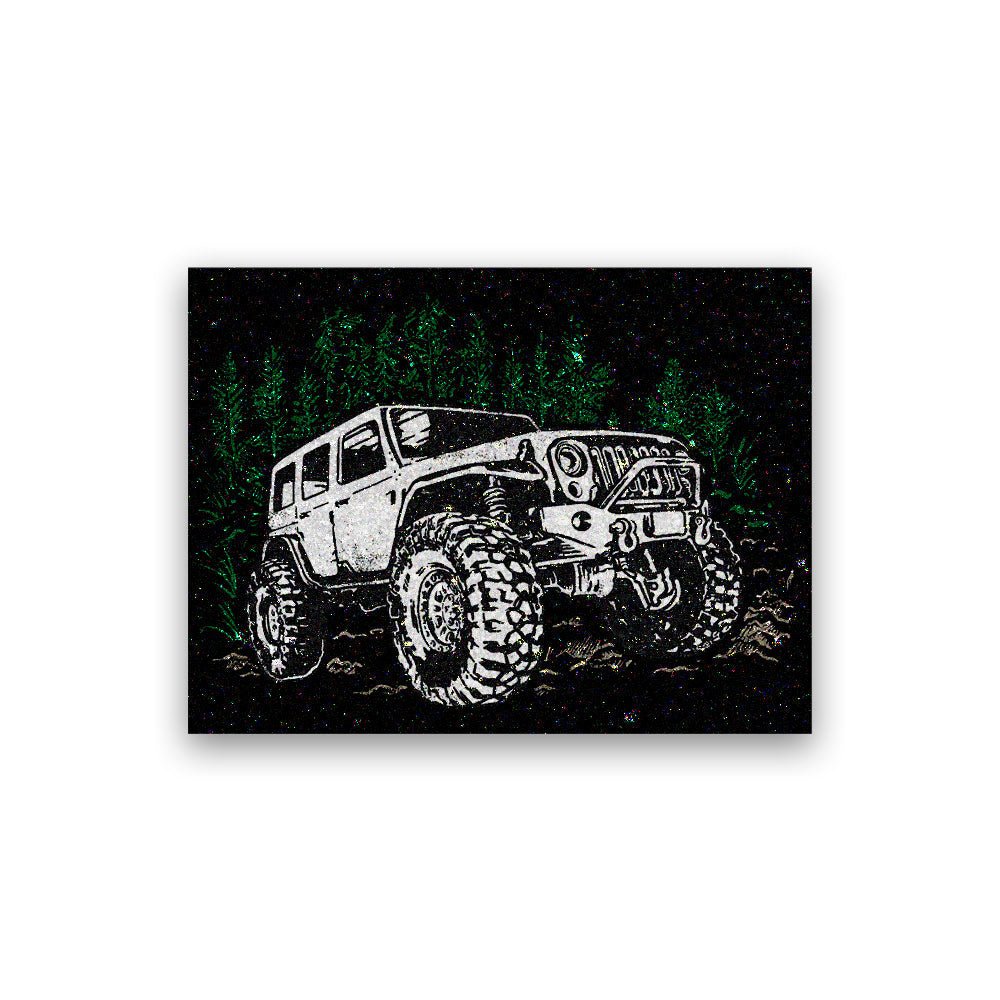 Monster Jeep Glitter Sticker waterproof vinyl decal for laptop, bike, car & bottle