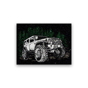 Monster Jeep Glitter Sticker waterproof vinyl decal for laptop, bike, car & bottle