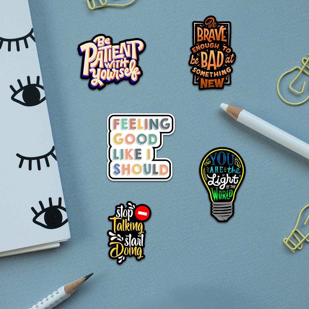 Motivational Sticker Packs [50 sticker] waterproof vinyl decal for laptop, bike, car & bottle